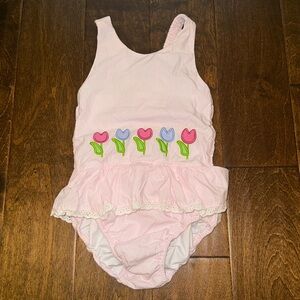 NWT Cecil & Lou Pink Mini Stripe Flower Swimsuit size 6 - price is firm